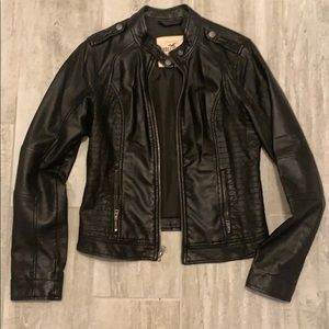 Black leather jacket